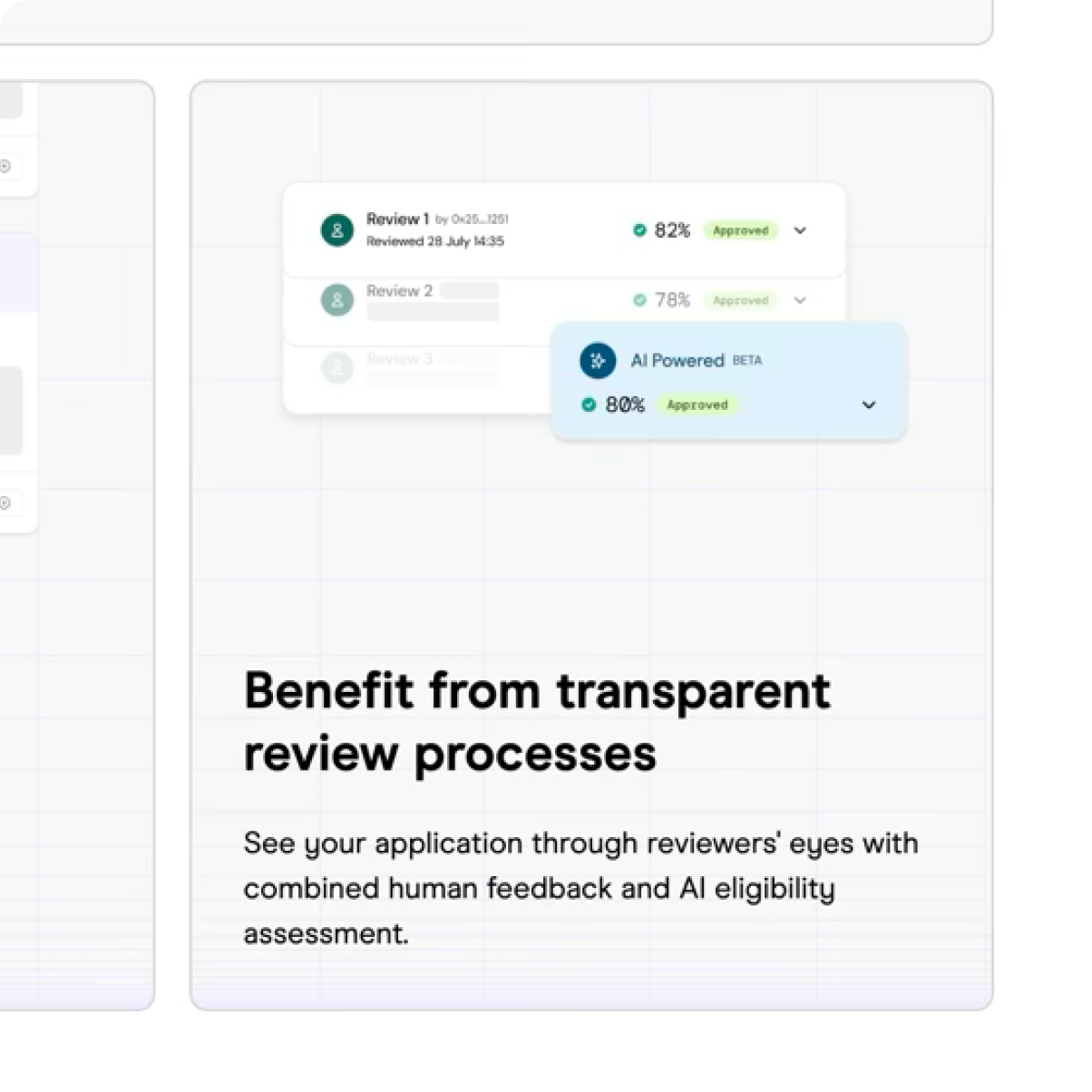 Transparent review processes benefit card